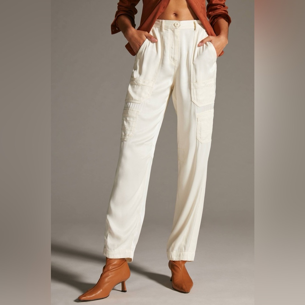 Anthropologie Cream Ankle Pants